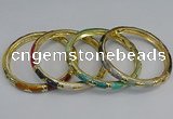 CEB70 6mm width gold plated alloy with enamel bangles wholesale