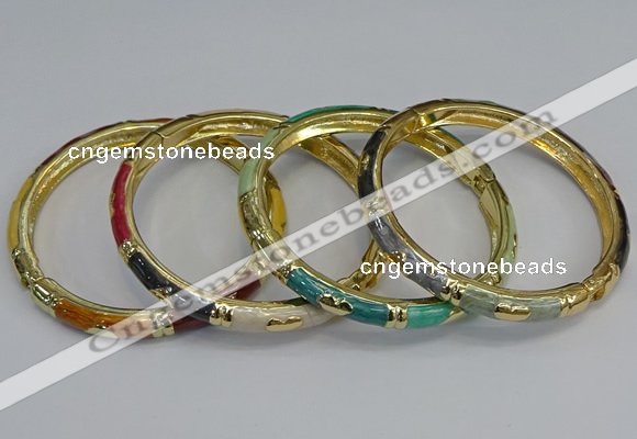 CEB70 6mm width gold plated alloy with enamel bangles wholesale