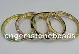 CEB71 6mm width gold plated alloy with enamel bangles wholesale