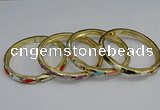 CEB72 6mm width gold plated alloy with enamel bangles wholesale