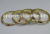 CEB72 6mm width gold plated alloy with enamel bangles wholesale