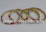 CEB73 6mm width gold plated alloy with enamel bangles wholesale