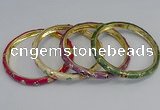 CEB75 6mm width gold plated alloy with enamel bangles wholesale