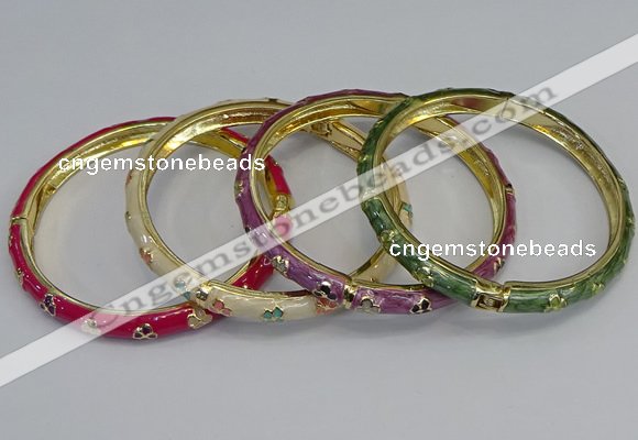 CEB75 6mm width gold plated alloy with enamel bangles wholesale