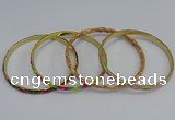 CEB76 5mm width gold plated alloy with enamel bangles wholesale