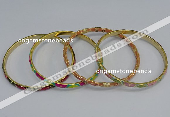 CEB76 5mm width gold plated alloy with enamel bangles wholesale