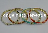 CEB78 5mm width gold plated alloy with enamel bangles wholesale