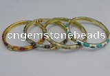 CEB80 6mm width gold plated alloy with enamel bangles wholesale