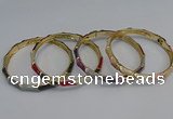 CEB81 6mm width gold plated alloy with enamel bangles wholesale