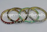 CEB82 6mm width gold plated alloy with enamel bangles wholesale