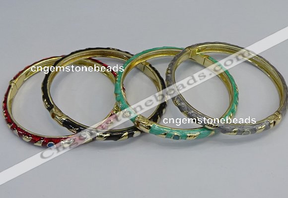 CEB82 6mm width gold plated alloy with enamel bangles wholesale