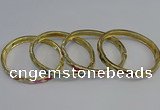 CEB83 7mm width gold plated alloy with enamel bangles wholesale