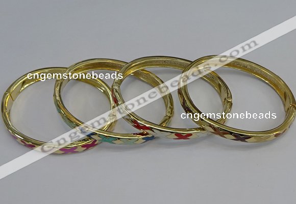 CEB83 7mm width gold plated alloy with enamel bangles wholesale