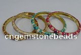 CEB86 7mm width gold plated alloy with enamel bangles wholesale