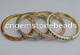 CEB87 7mm width gold plated alloy with enamel bangles wholesale