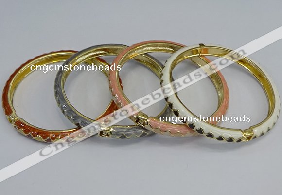 CEB87 7mm width gold plated alloy with enamel bangles wholesale