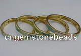 CEB88 7mm width gold plated alloy with enamel bangles wholesale