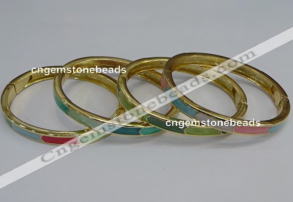 CEB88 7mm width gold plated alloy with enamel bangles wholesale