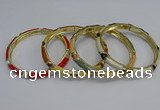 CEB90 8mm width gold plated alloy with enamel bangles wholesale