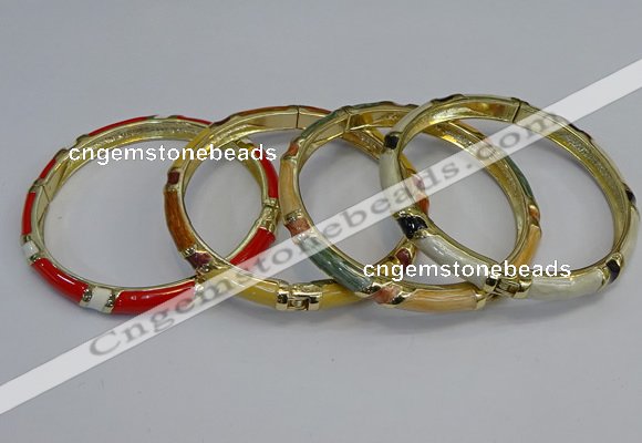 CEB90 8mm width gold plated alloy with enamel bangles wholesale