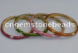 CEB91 6mm width gold plated alloy with enamel bangles wholesale