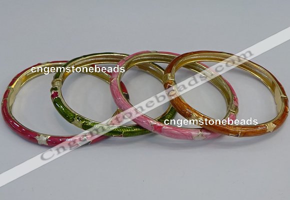 CEB91 6mm width gold plated alloy with enamel bangles wholesale