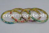 CEB92 6mm width gold plated alloy with enamel bangles wholesale