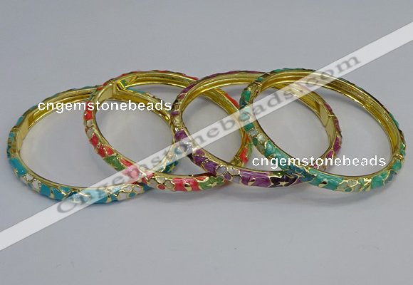 CEB92 6mm width gold plated alloy with enamel bangles wholesale