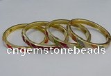 CEB93 7mm width gold plated alloy with enamel bangles wholesale