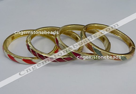 CEB93 7mm width gold plated alloy with enamel bangles wholesale