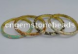 CEB95 6mm width gold plated alloy with enamel bangles wholesale