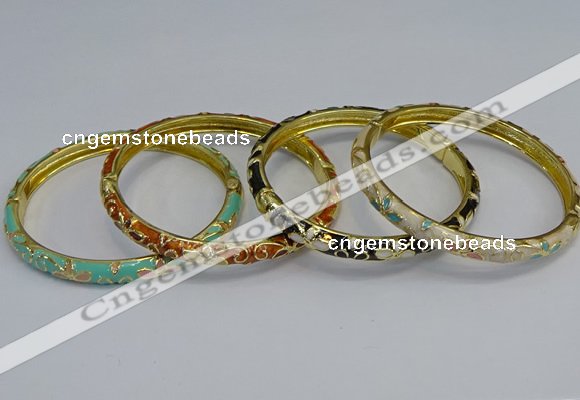 CEB95 6mm width gold plated alloy with enamel bangles wholesale