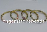 CEB96 6mm width gold plated alloy with enamel bangles wholesale