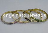 CEB97 6mm width gold plated alloy with enamel bangles wholesale