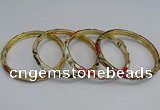 CEB98 6mm width gold plated alloy with enamel bangles wholesale