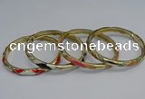 CEB99 6mm width gold plated alloy with enamel bangles wholesale