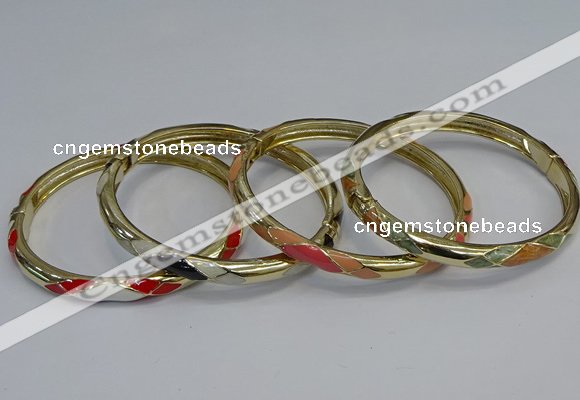 CEB99 6mm width gold plated alloy with enamel bangles wholesale