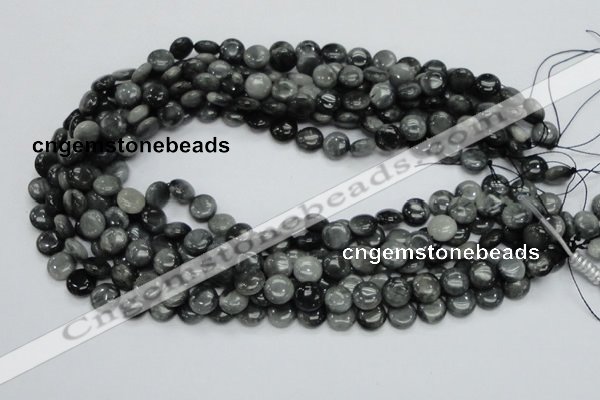 CEE11 15.5 inches 10mm flat round eagle eye jasper beads wholesale