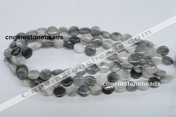 CEE202 15.5 inches 14mm flat round eagle eye jasper beads