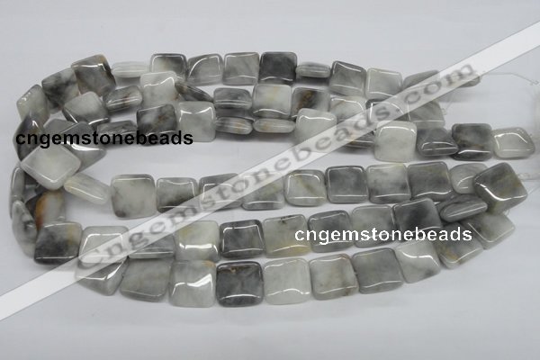 CEE208 15.5 inches 16*16mm square eagle eye jasper beads