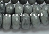 CEE26 15.5 inches 10*18mm faceted rondelle eagle eye jasper beads