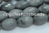 CEE29 15.5 inches 13*18mm faceted rice eagle eye jasper beads