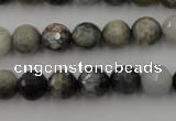 CEE353 15.5 inches 10mm faceted round eagle eye jasper beads