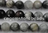 CEE354 15.5 inches 12mm faceted round eagle eye jasper beads