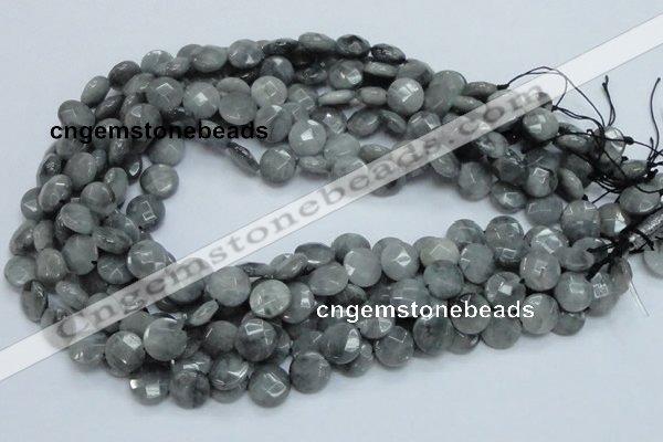 CEE37 15.5 inches 12mm faceted coin eagle eye jasper beads wholesale