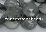 CEE38 15.5 inches 20mm faceted coin eagle eye jasper beads wholesale