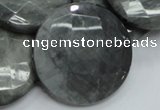 CEE41 15.5 inches 40mm faceted coin eagle eye jasper beads wholesale