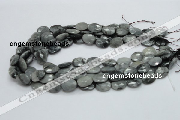 CEE42 15.5 inches 13*18mm faceted oval eagle eye jasper beads