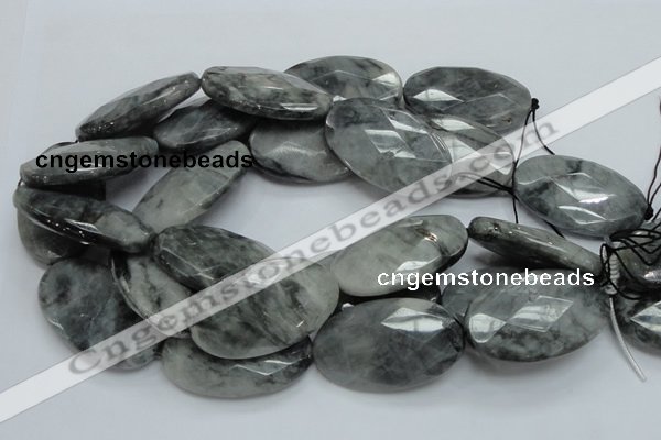 CEE45 15.5 inches 30*50mm faceted oval eagle eye jasper beads