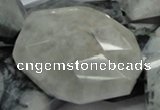CEE47 15.5 inches 32*40mm faceted freeform eagle eye jasper beads
